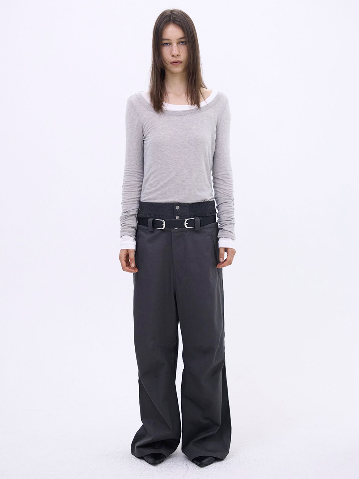 세릭(CERRIC) Double Waist Pants _ Charcoal