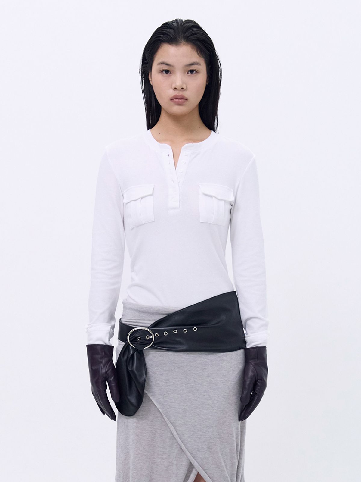 세릭(CERRIC) Pocket Henley Top _ White