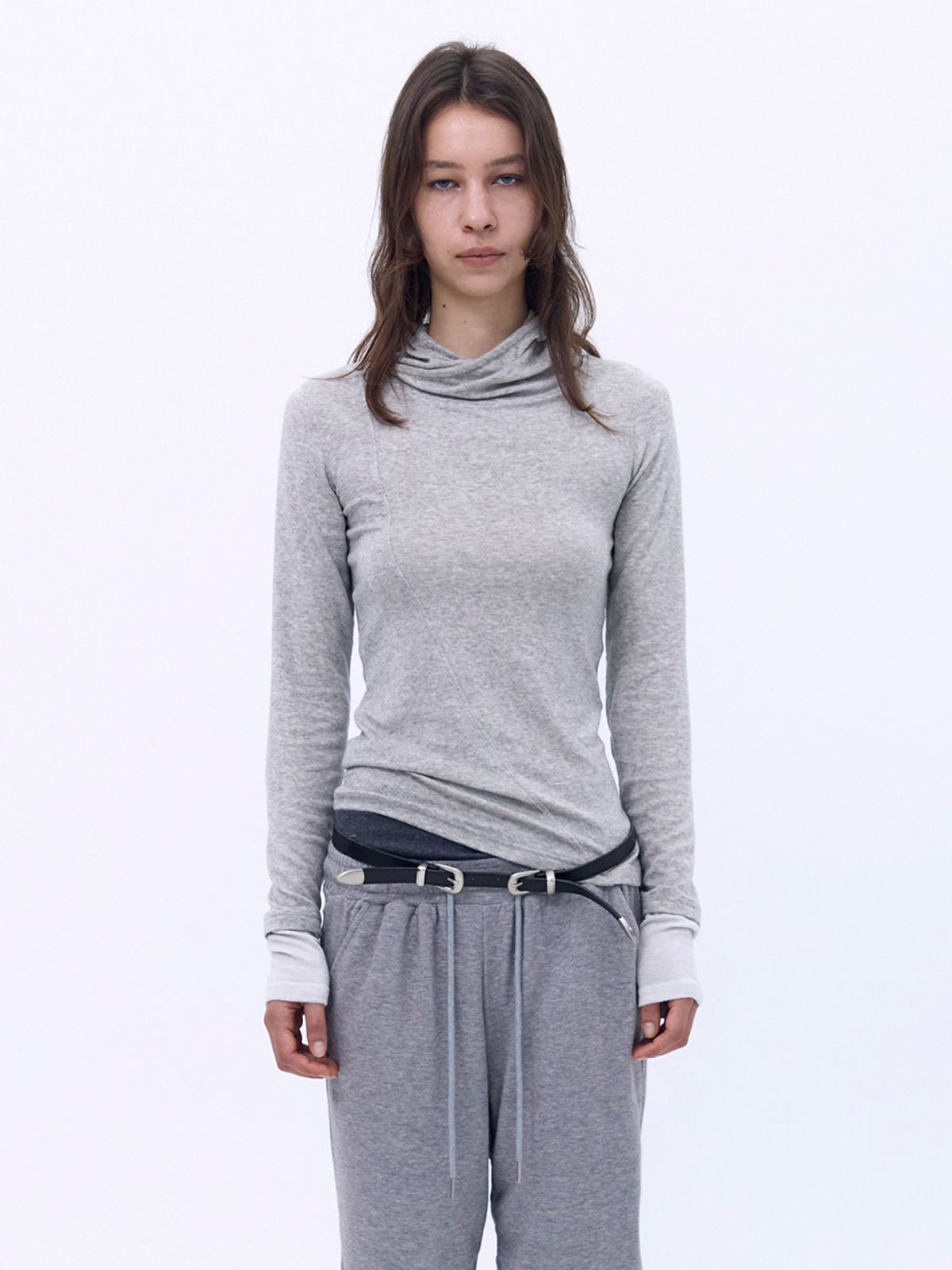 세릭(CERRIC) Double sleeve hoodie top _ Gray