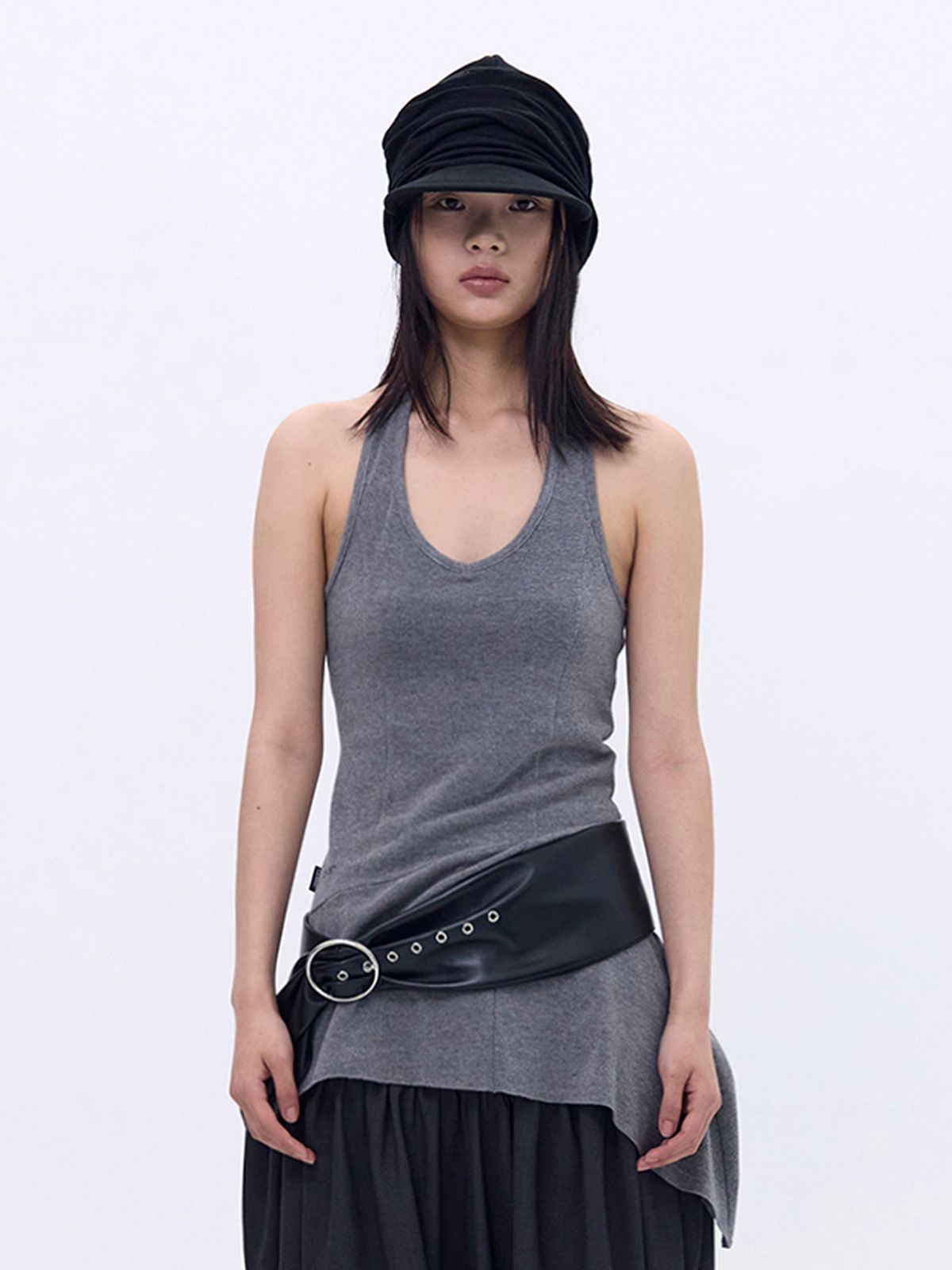 세릭(CERRIC) Flared Halter Dress _ Gray