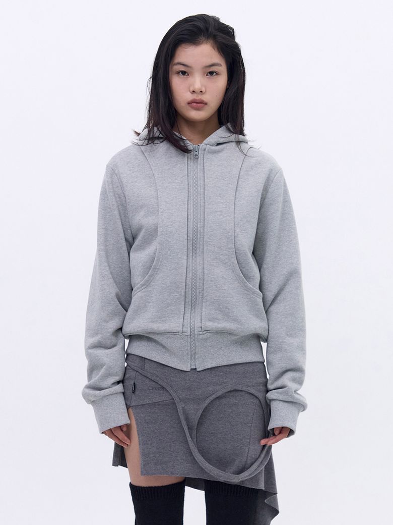 Contour Hoodie Jumper _ Gray