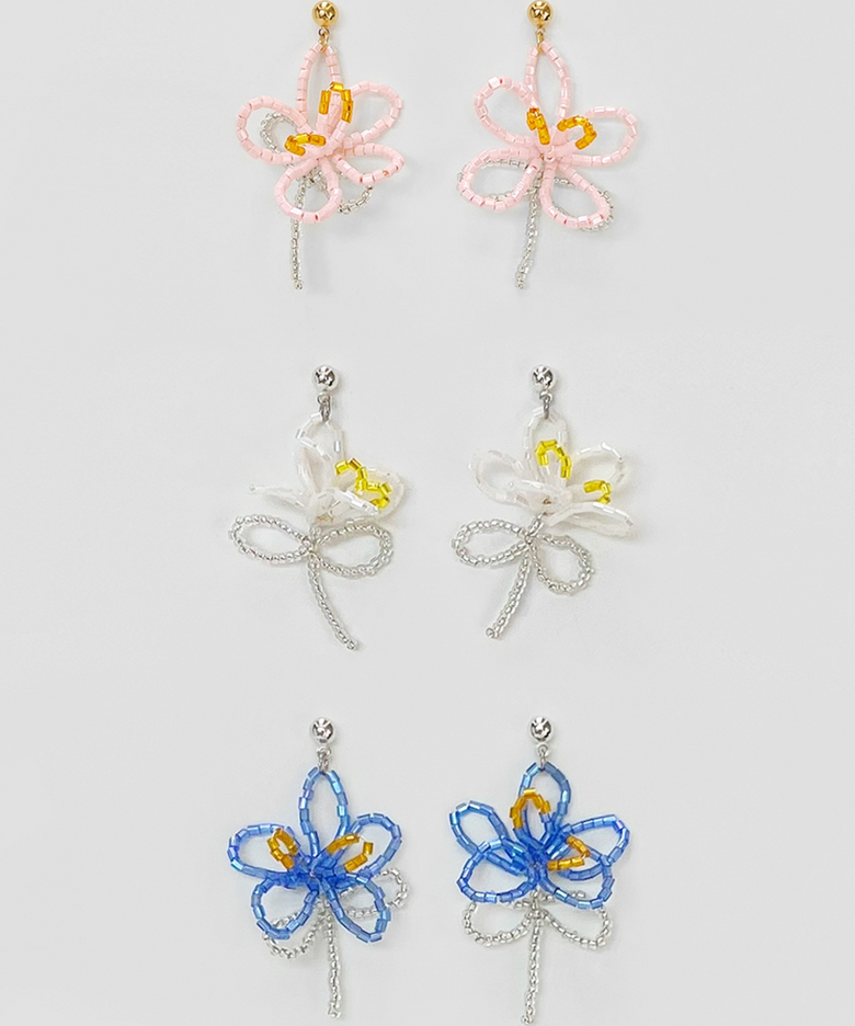 wild flower beads earrings (3colors)
