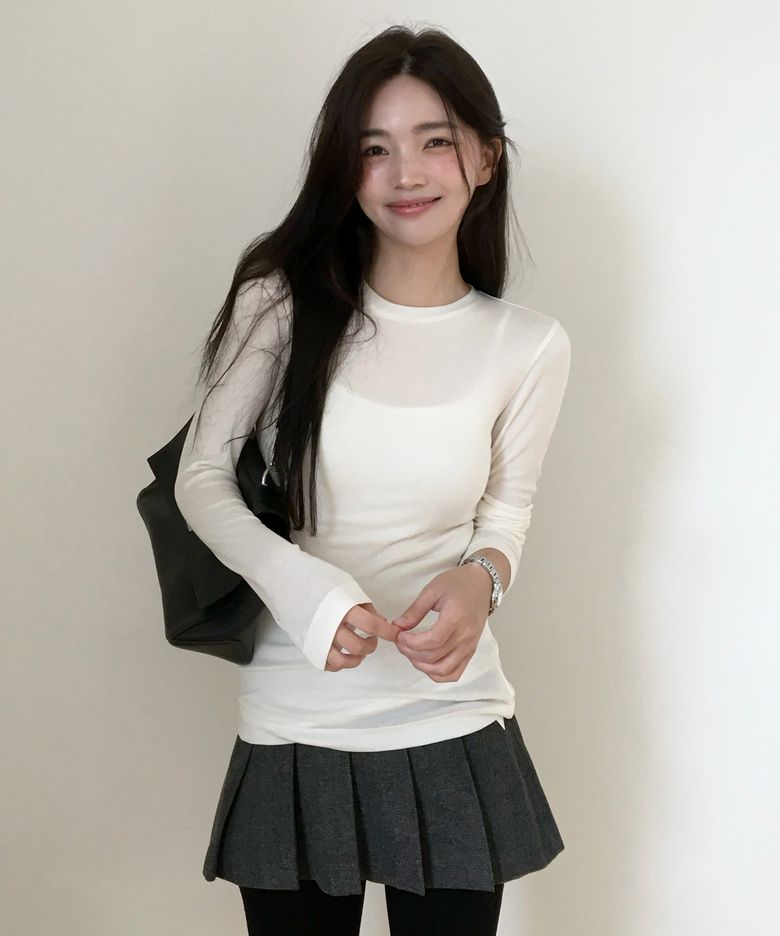 [여울 PICK] 울 텐셀 라운드넥 긴팔 티셔츠 MDTS111_6 Colors