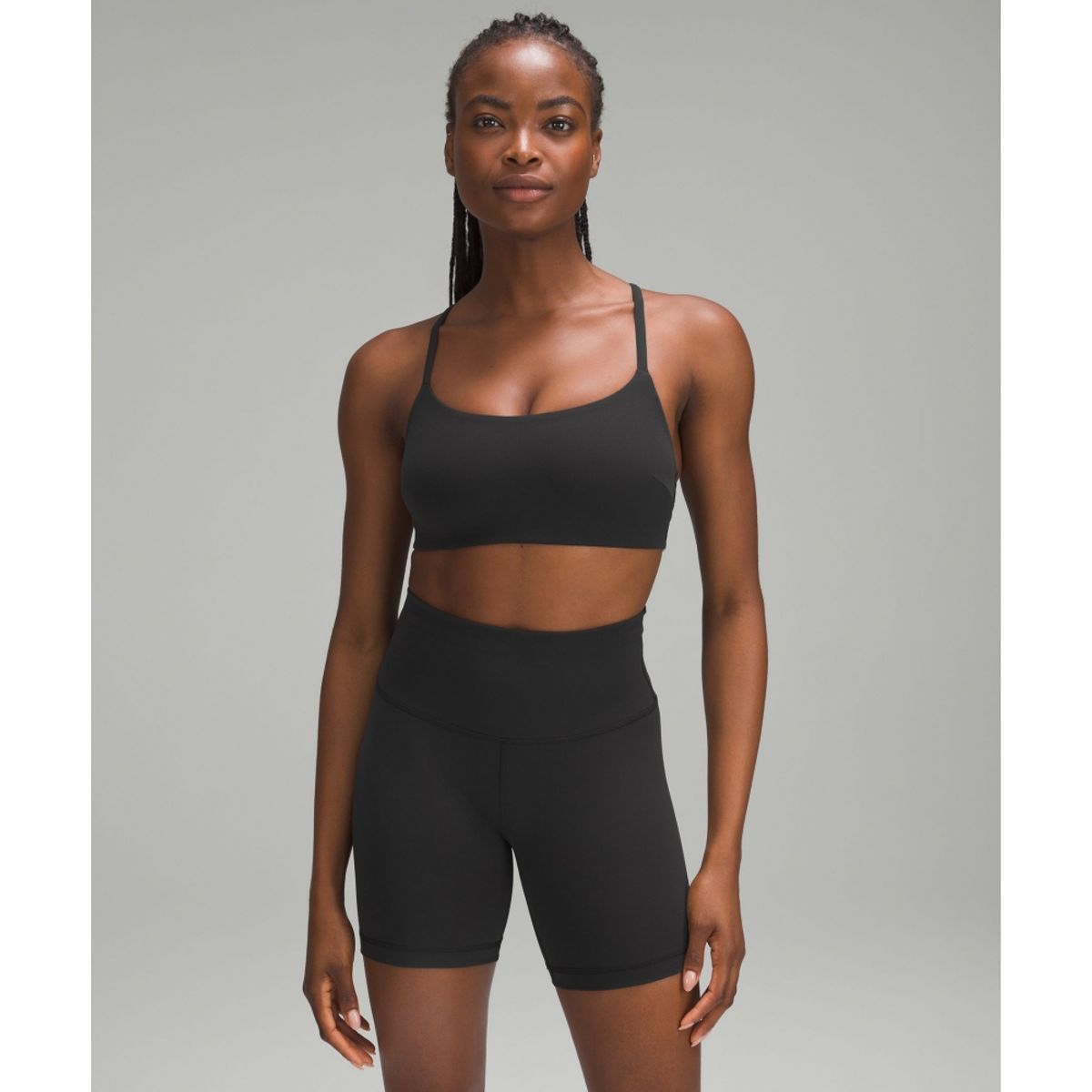 룰루레몬(LULULEMON) 원더 트레인 스트래피 레이서 브라 *라이트 서포트, C D컵  BLK
