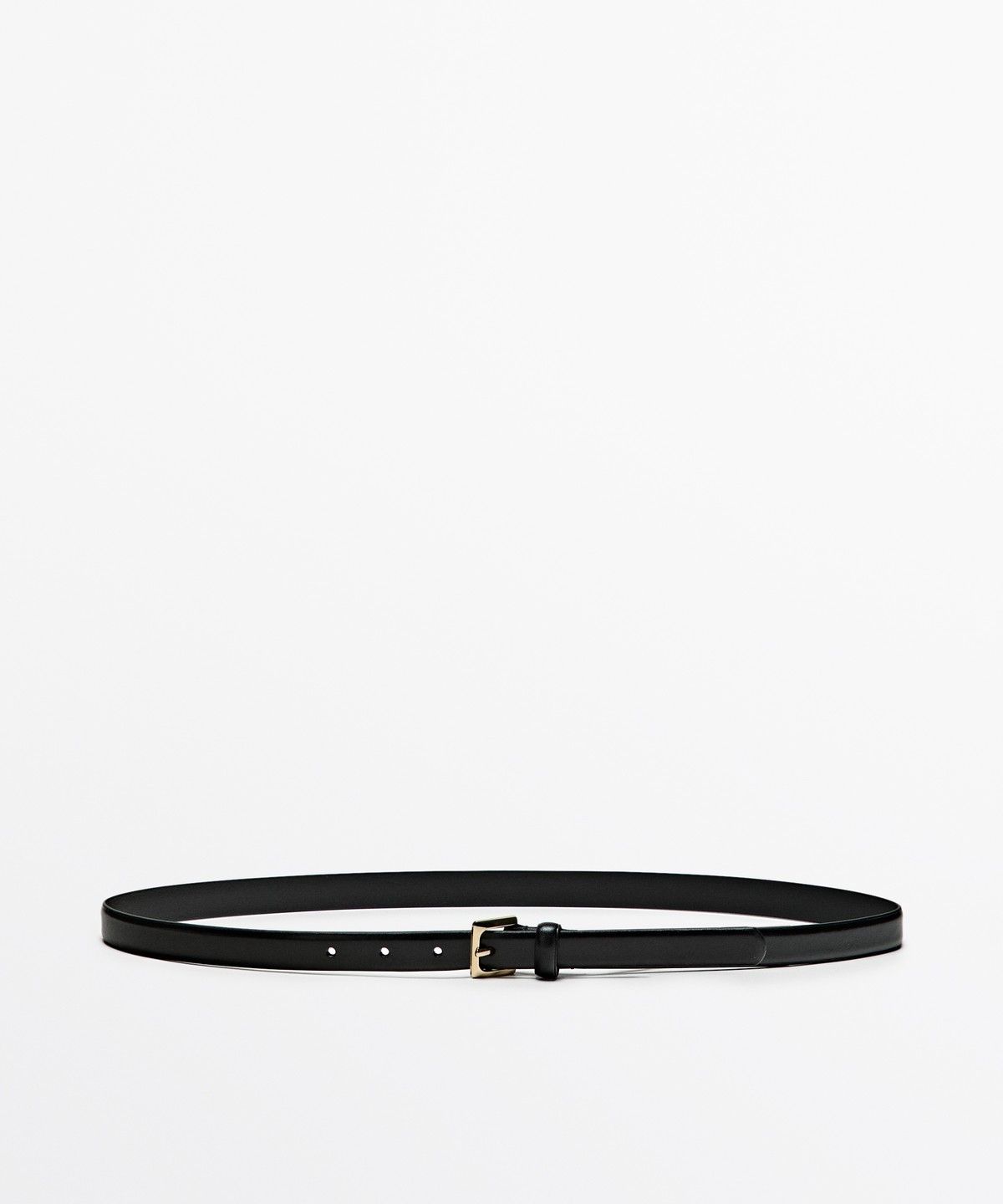 마시모두띠(MASSIMO DUTTI) 렉탱귤러 버클 나파 레더 벨트