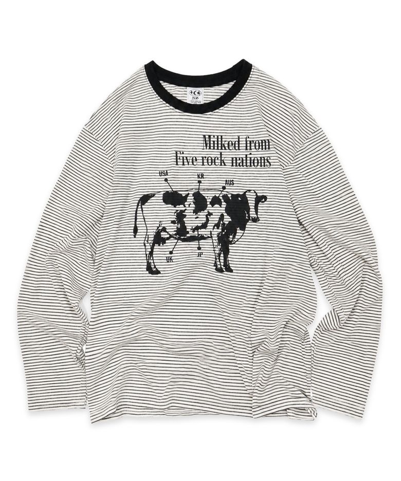 Rock roots cow 스트라이프 롱슬리브 아이보리