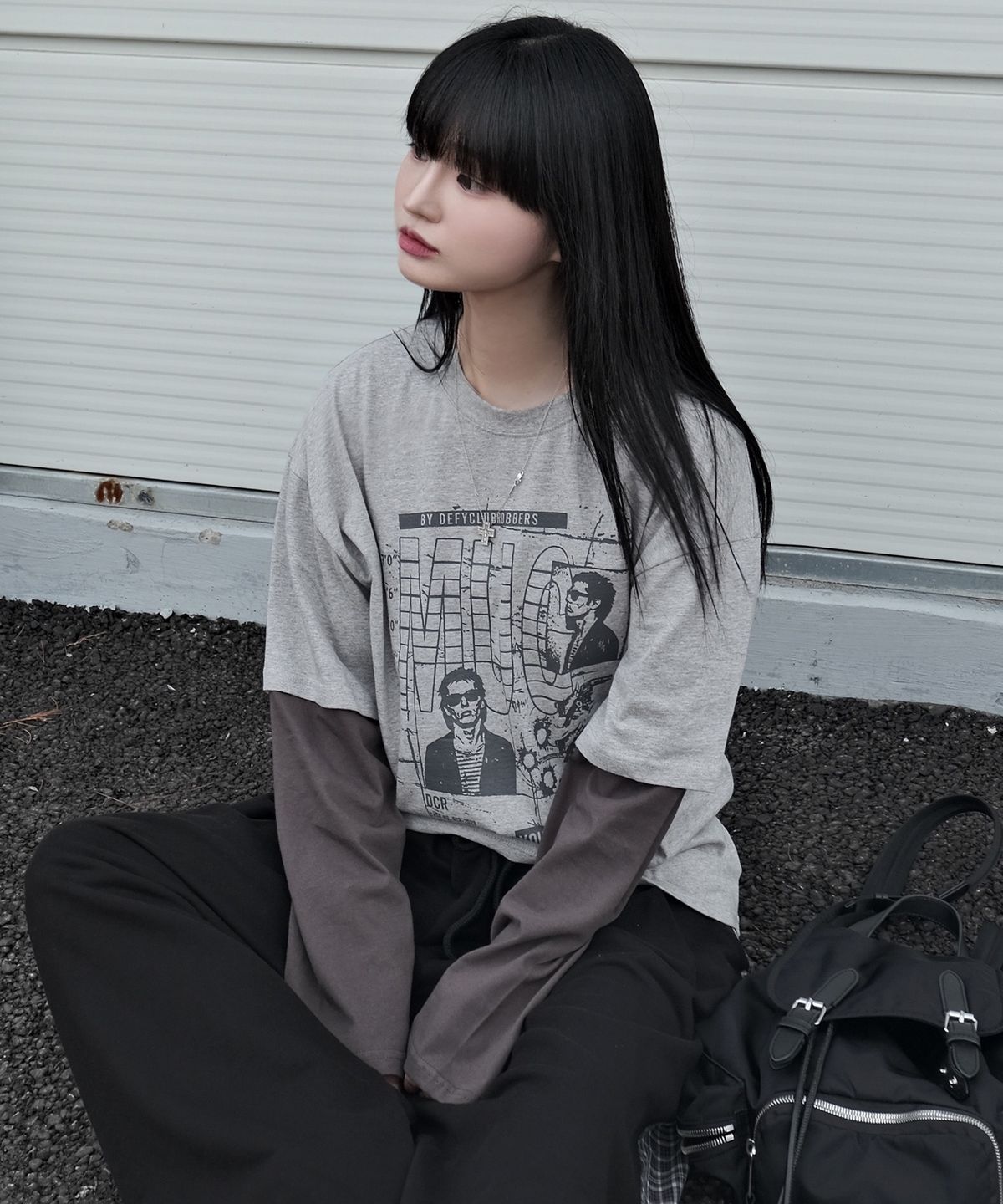 디파이클럽로버스(DEFYCLUBROBBERS) Mug Shot 레이어드 롱슬리브 메란지