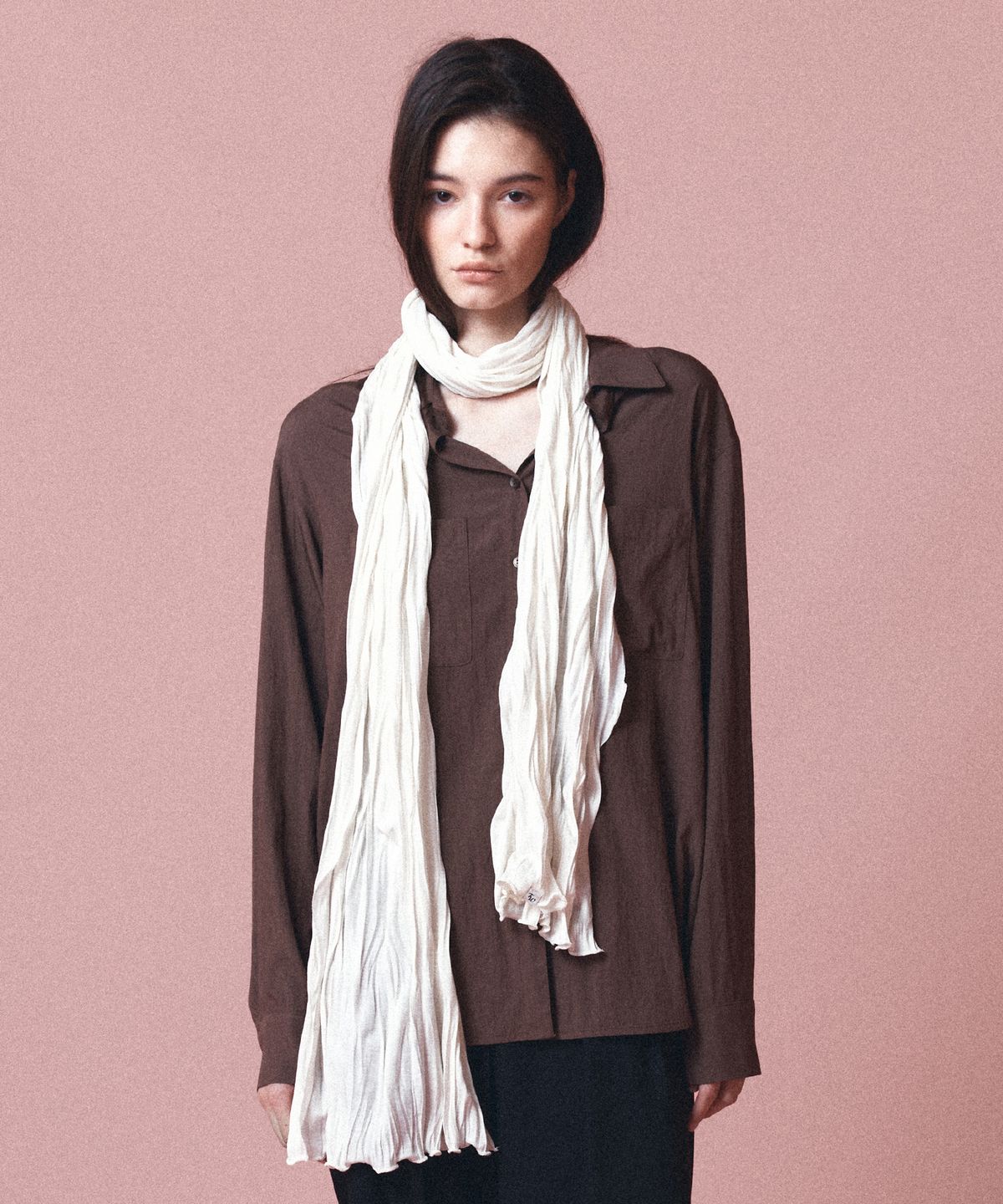 토와브(TOWAV) SORBE CRINKLED SCARF_CREAM