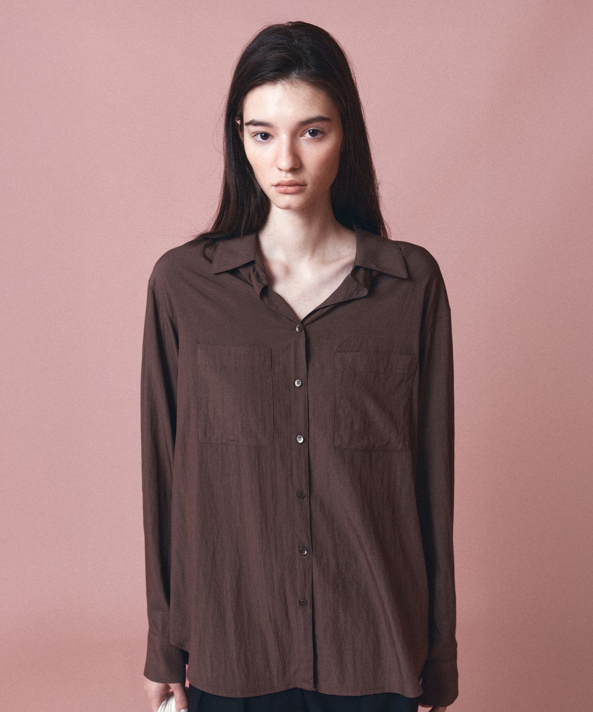 토와브(TOWAV) MUTY SILKY SHIRTS_BROWN