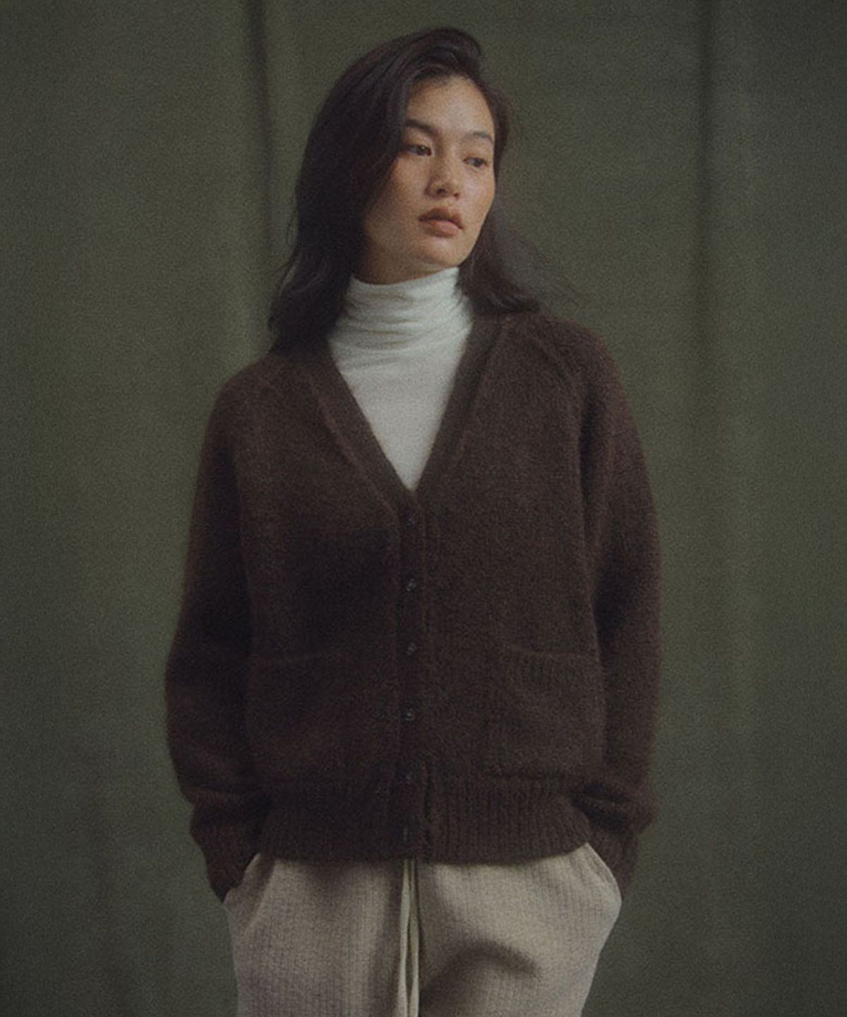 망고매니플리즈(MANGO MANY PLEASE) YETT WOOL CARDIGAN_BROWN