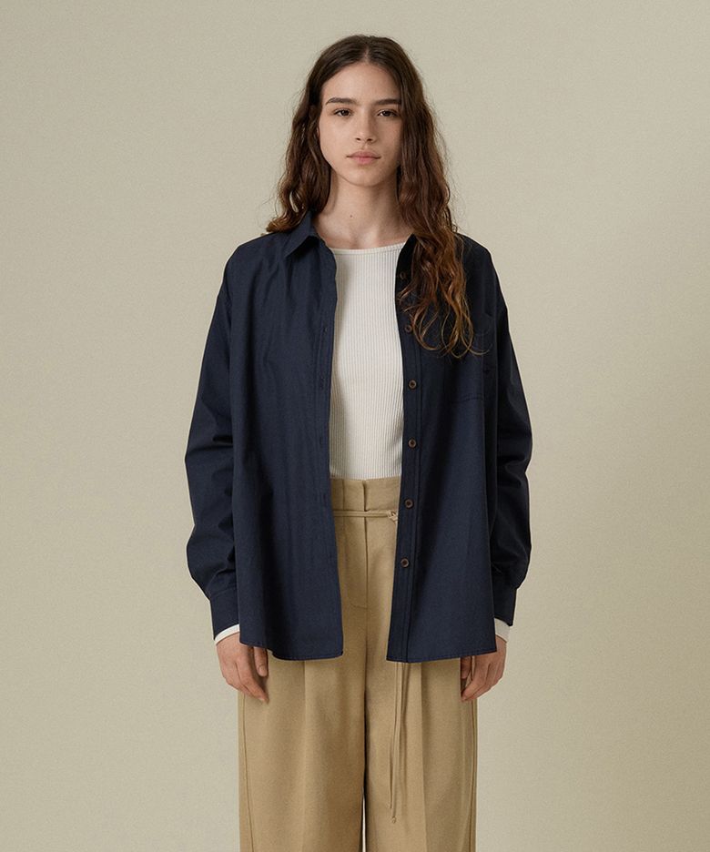DUONO COTTON SHIRT_NAVY