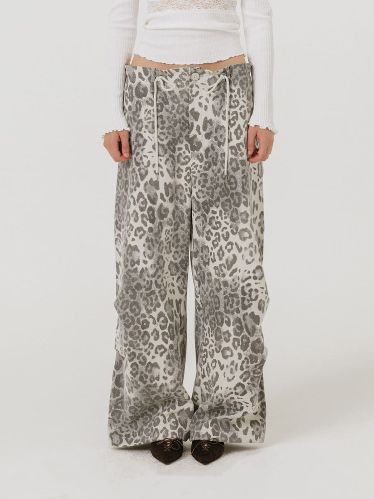모이페어(MOIFAIRE) VINTAGE WIDE PANTS / LEOPARD GREY
