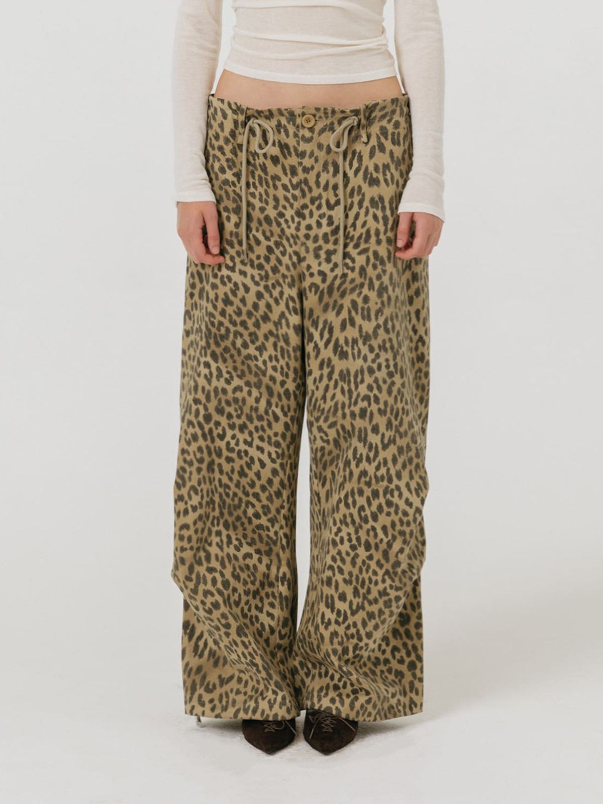 모이페어(MOIFAIRE) VINTAGE WIDE PANTS / LEOPARD BEIGE