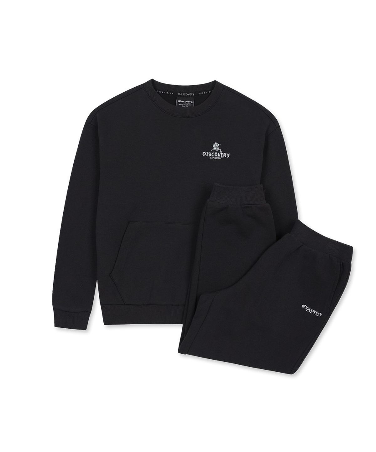 디스커버리 키즈(DISCOVERY KIDS) 키즈 그래픽 맨투맨-조거팬츠 2SET (BLACK)