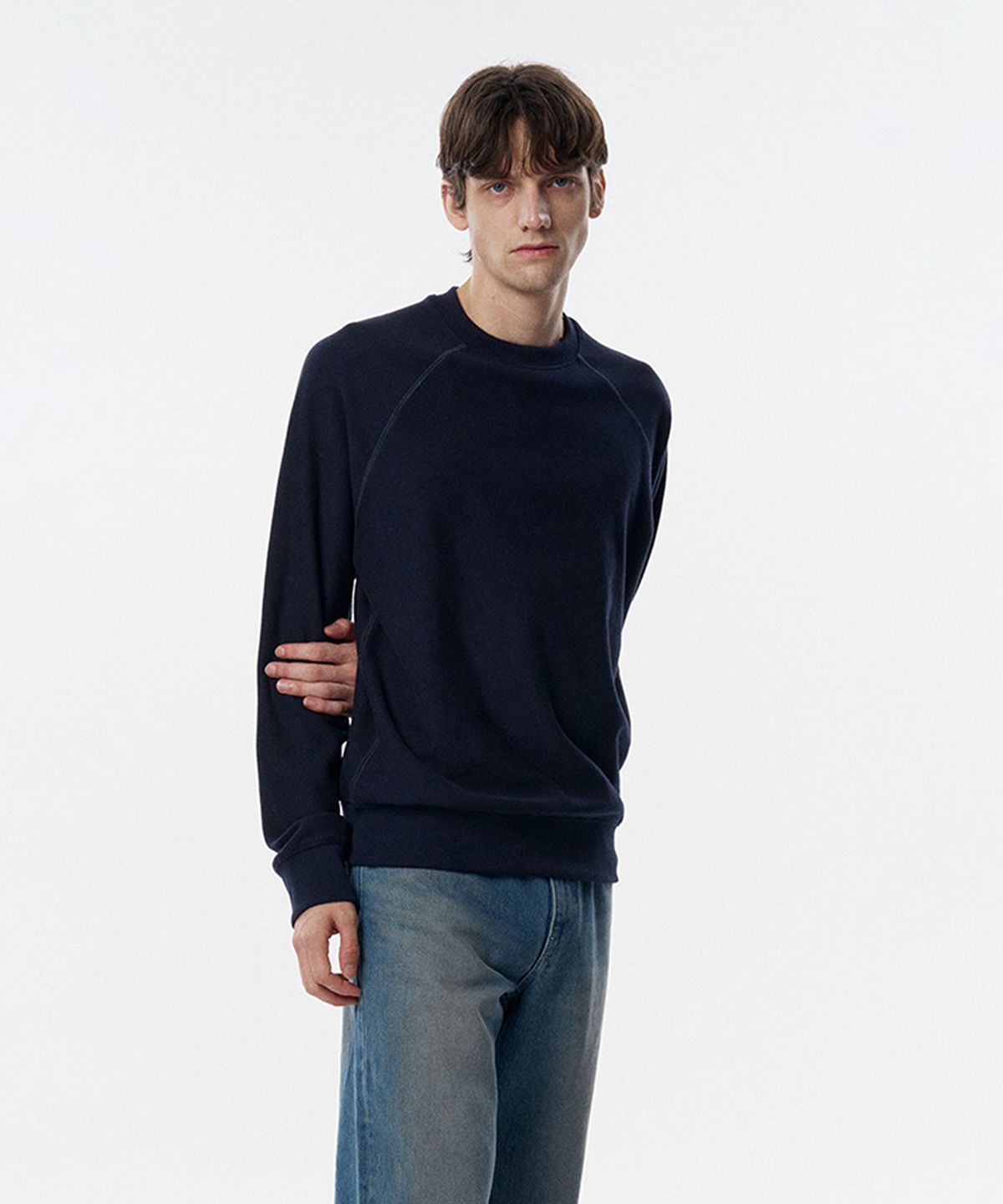 테일던(TAILDERN) Jonze Cotton Reglan Sweatshirts Navy