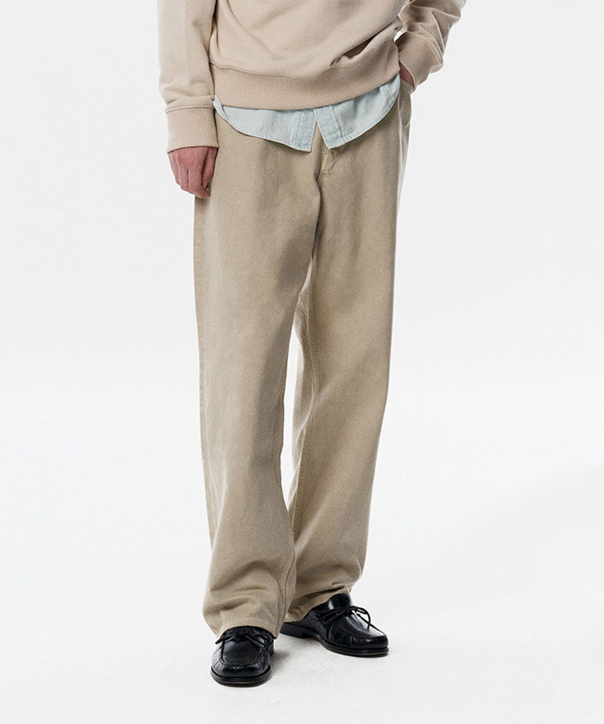 테일던(TAILDERN) Garment dyed Denzel Wide fit denim Beige