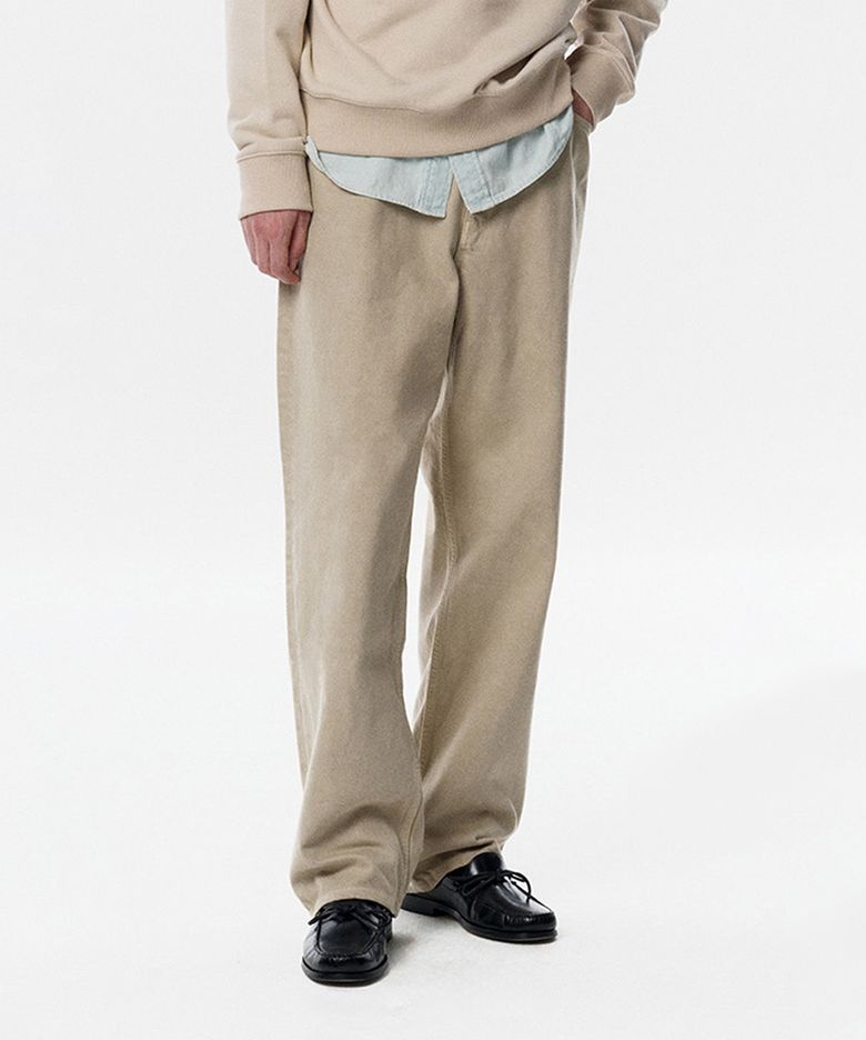 Garment dyed Denzel Wide fit denim Beige