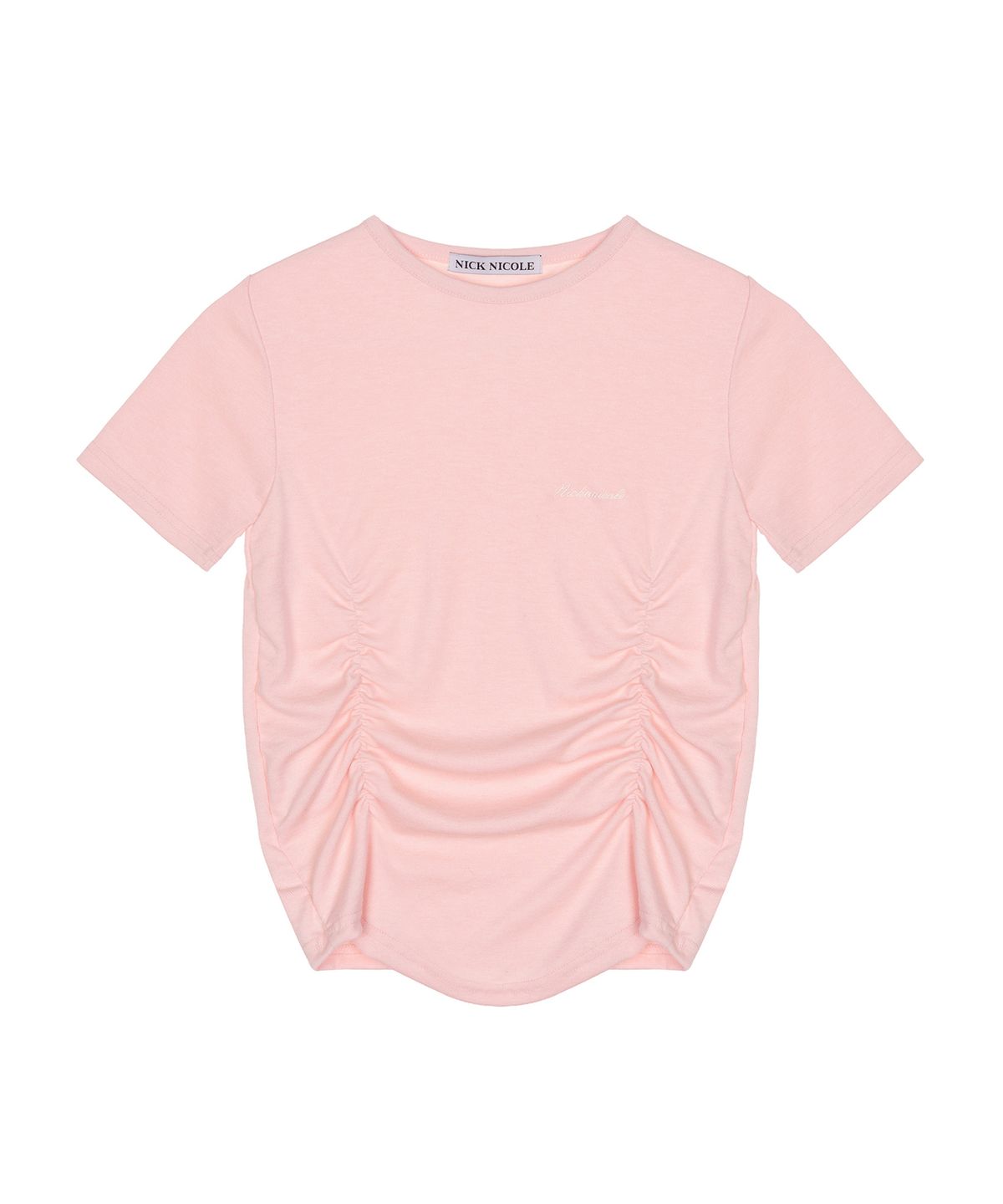 닉앤니콜(NICK&NICOLE) SHIRRING HALF TOP_PINK