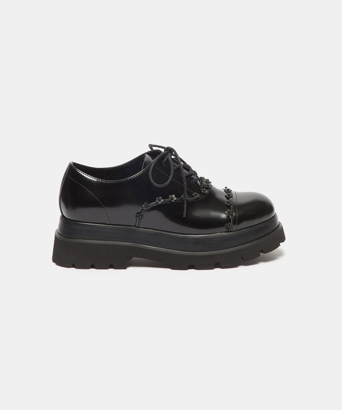 슈콤마보니(SUECOMMA BONNIE) Floral platform loafer(black)_DG1DA26515BLK