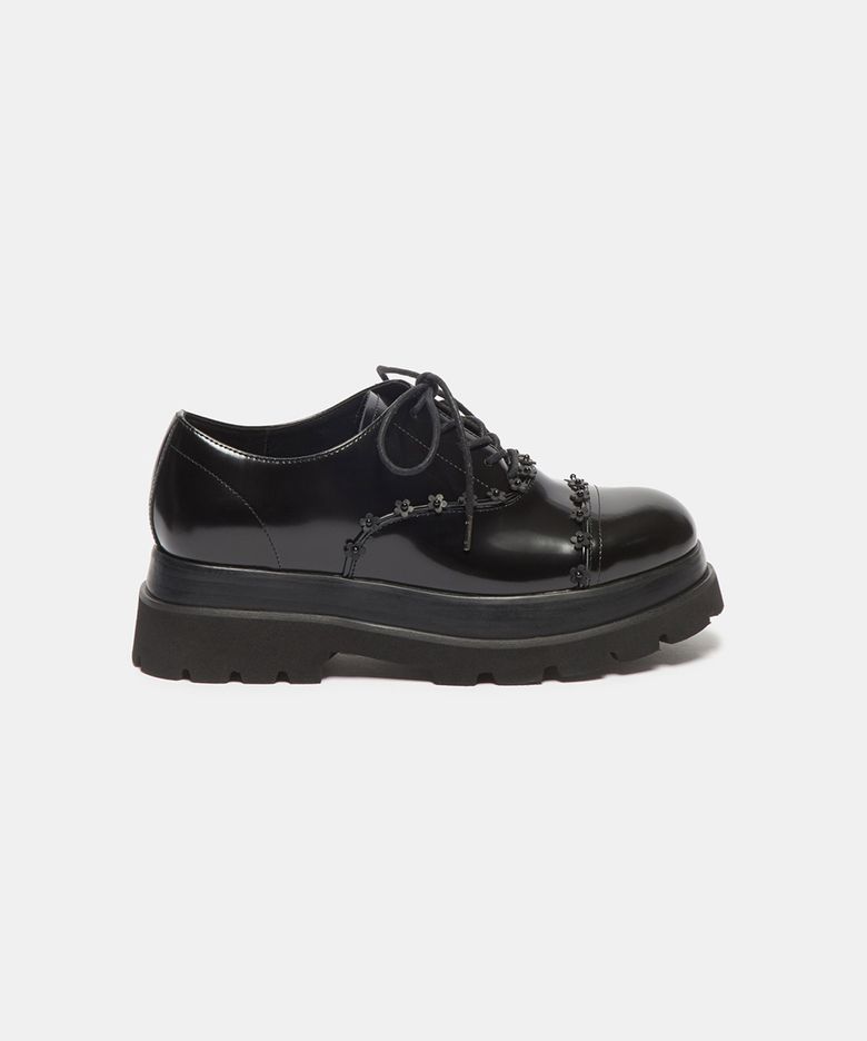 Floral platform loafer(black)_DG1DA26515BLK