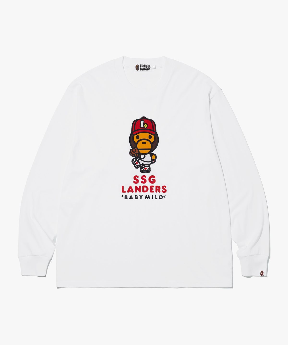 베이프(BAPE) SSG랜더스 마일로 그래픽 롱슬리브 티셔츠