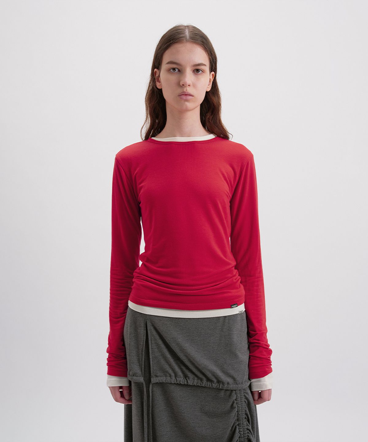 시메트릭 퍼센트(SYMMETRICPERCENT) Basic Long Sleeve TS / Red