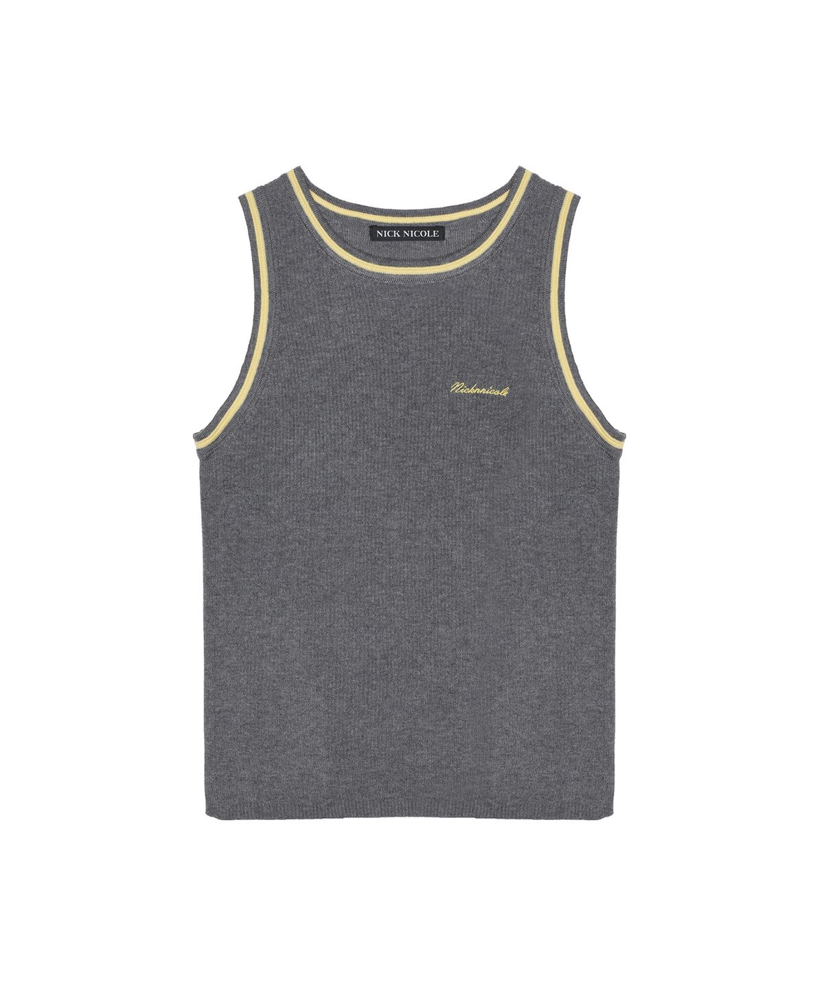 닉앤니콜(NICK&NICOLE) MINIMAL RIBBED SLEEVELESS TOP_CHARCOAL