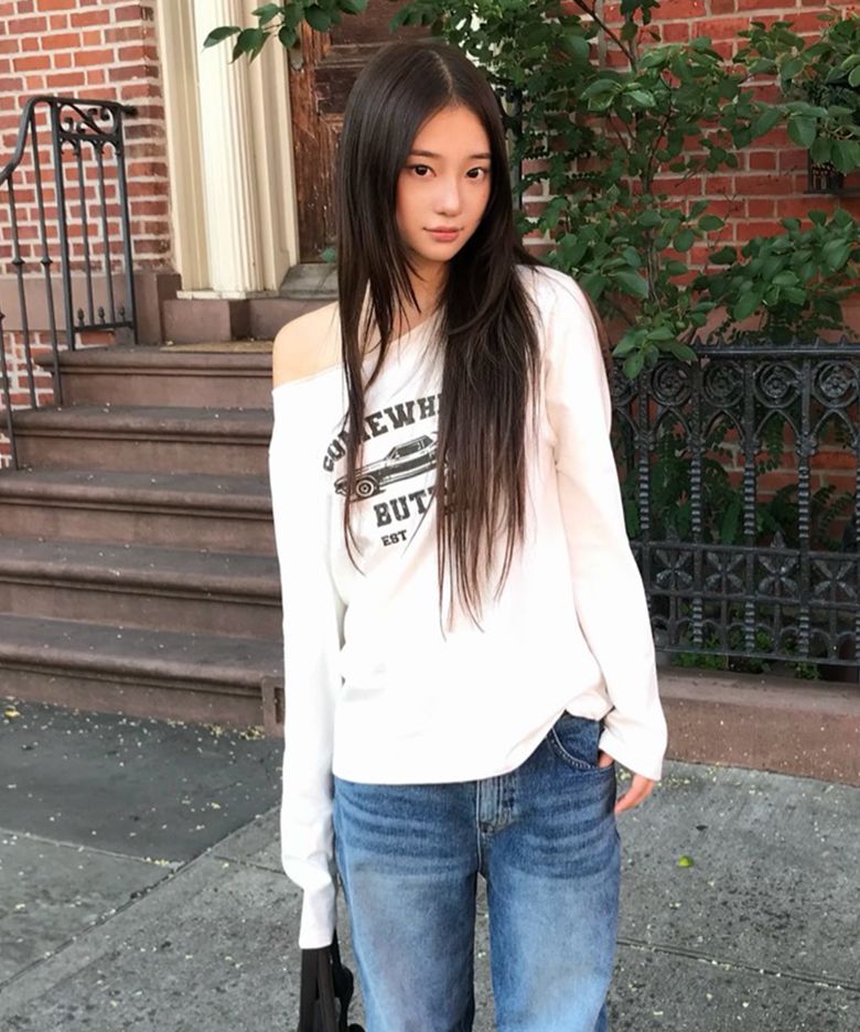 Vintage Car Off Shoulder Top - Ivory