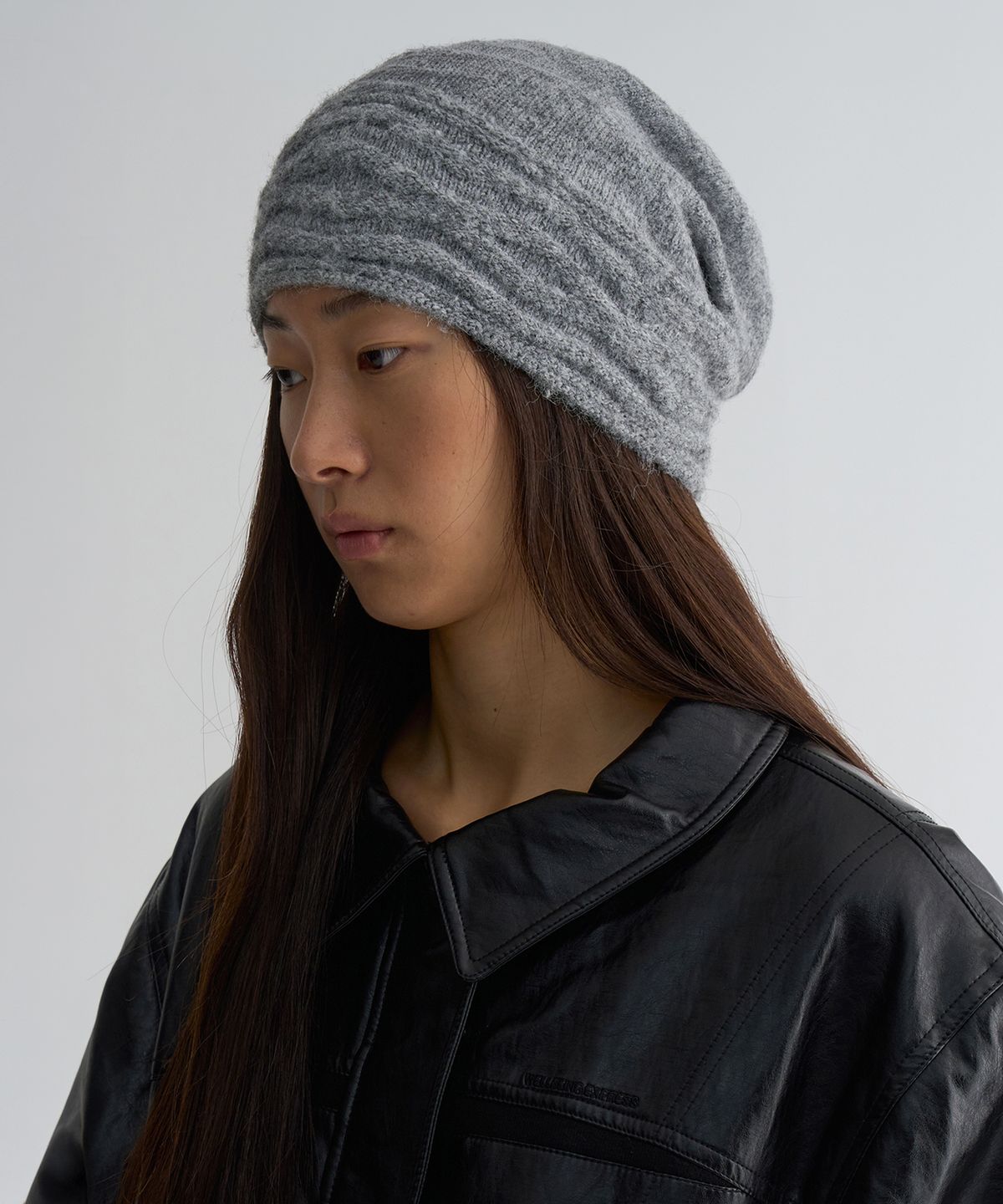 웰빙익스프레스(WELLBEING EXPRESS) Oversize Ripple Beanie Grey