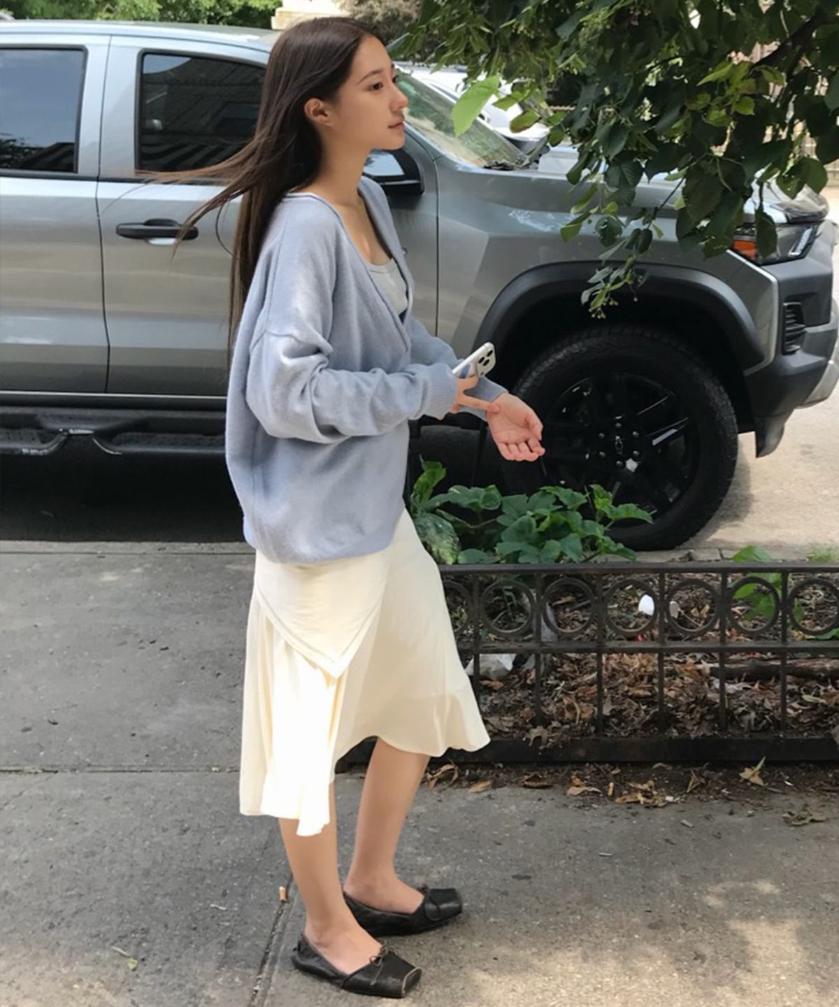 썸웨어버터(SOMEWHEREBUTTER) Flint Scarf Skirt - Cream