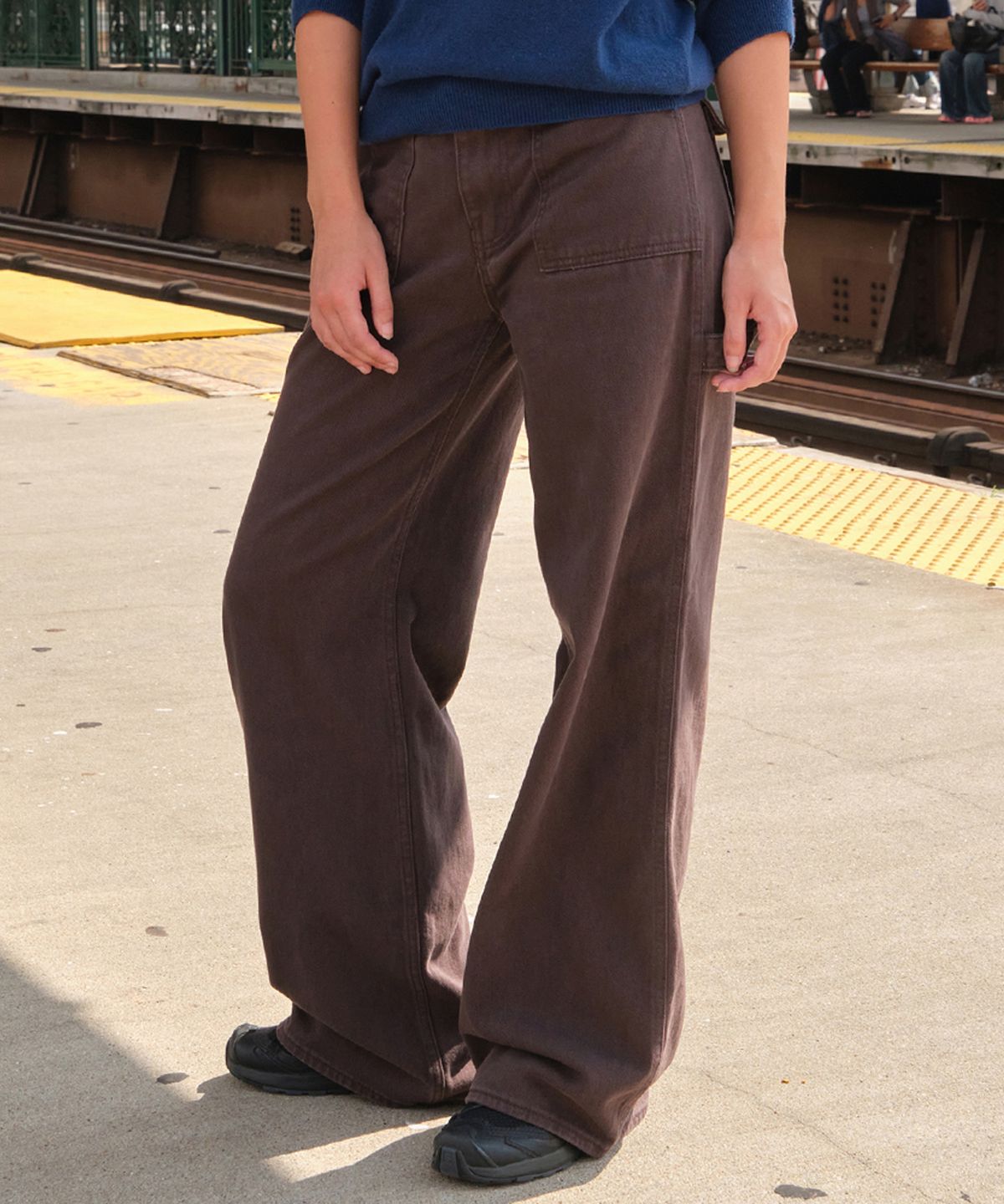 썸웨어버터(SOMEWHEREBUTTER) Barrett Cotton Carpenter Pants - Brown