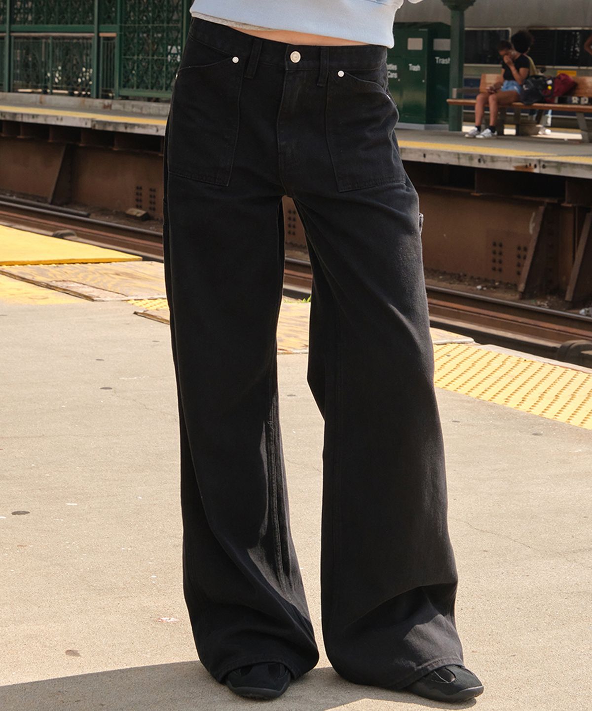 썸웨어버터(SOMEWHEREBUTTER) Barrett Cotton Carpenter Pants - Black