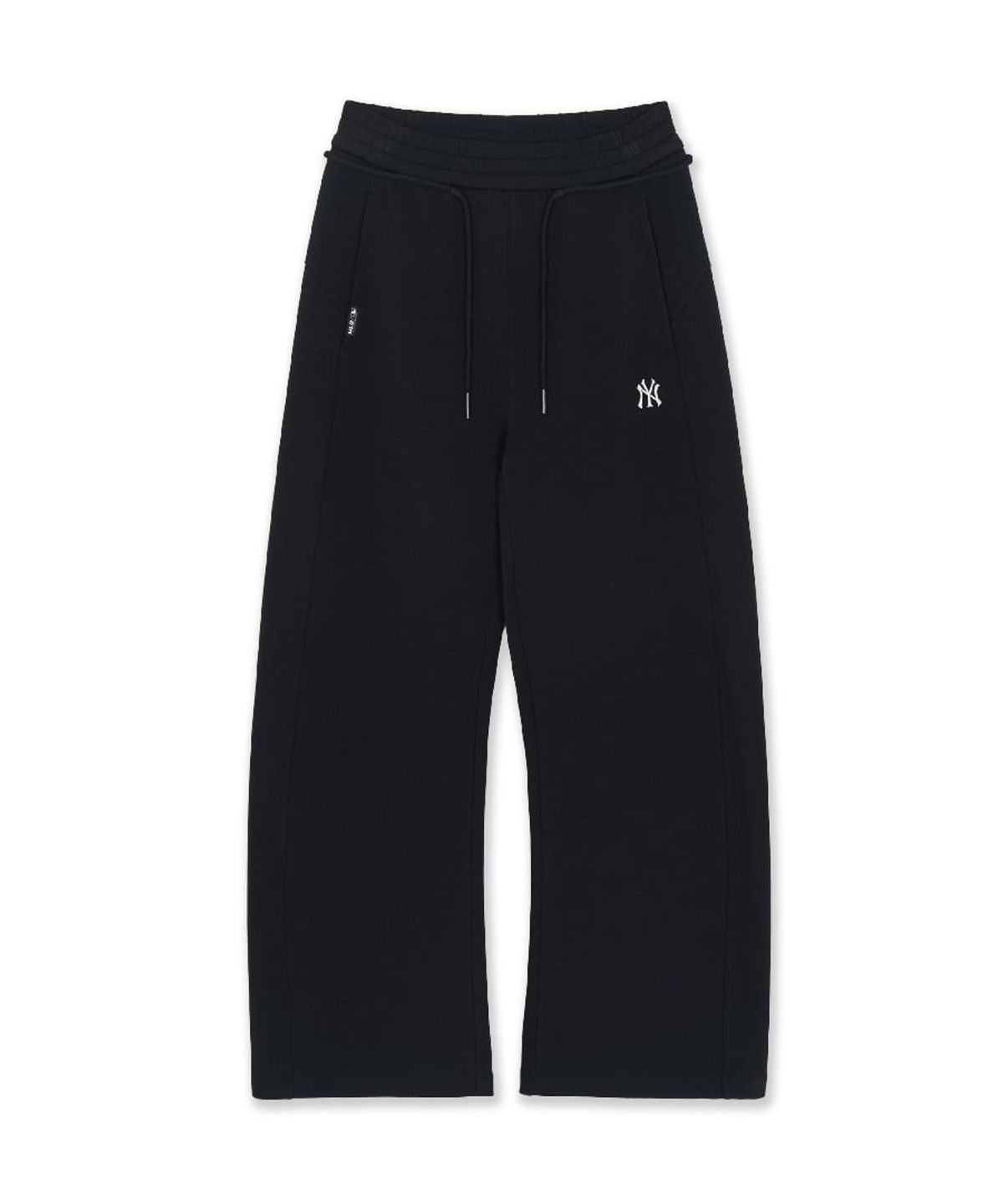 엠엘비(MLB) 여성 베이직 스몰로고 드로우스트링 커브와이드 팬츠 NY (Black)