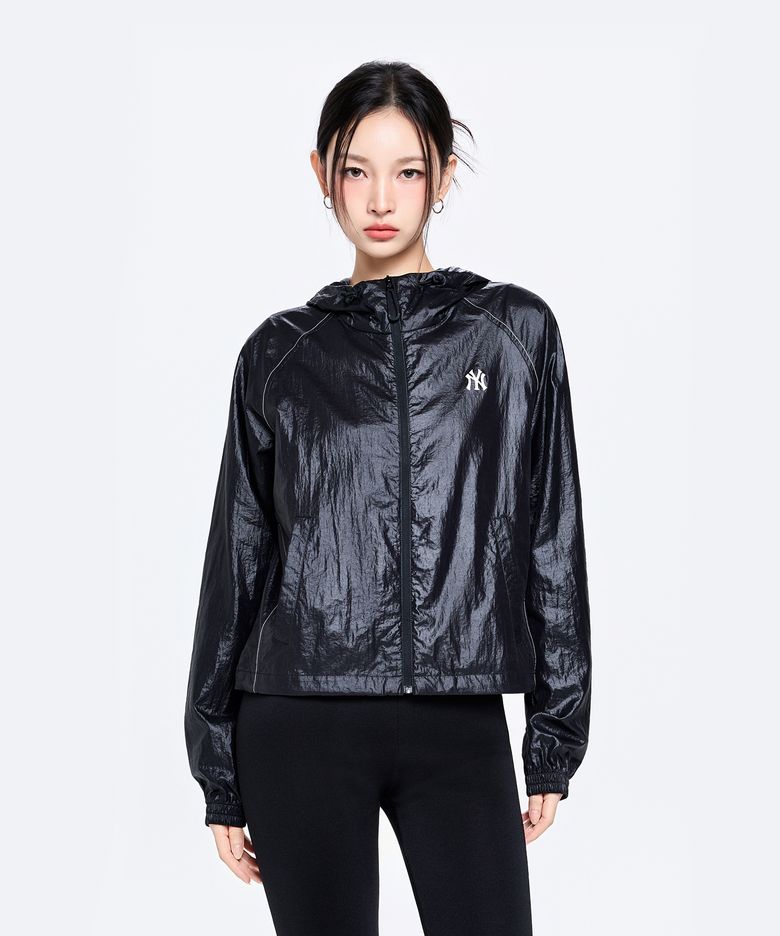 여성 고프코어 유광 바람막이 NY (Black)