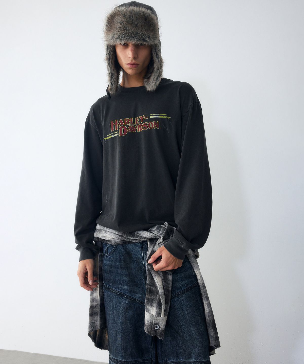 할리데이비슨 컬렉션스®(HARLEY-DAVIDSON COLLECTIONS®) [American Vintage] 아메리칸 투어 롱슬리브 티셔츠 챠콜_HH16311008