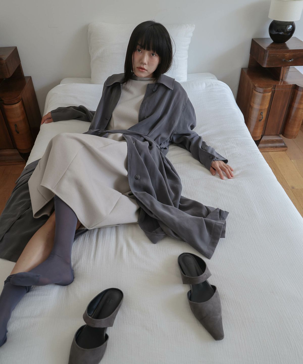 린테(LYNTE) Fluid Cupra Coat (Dark Gray)