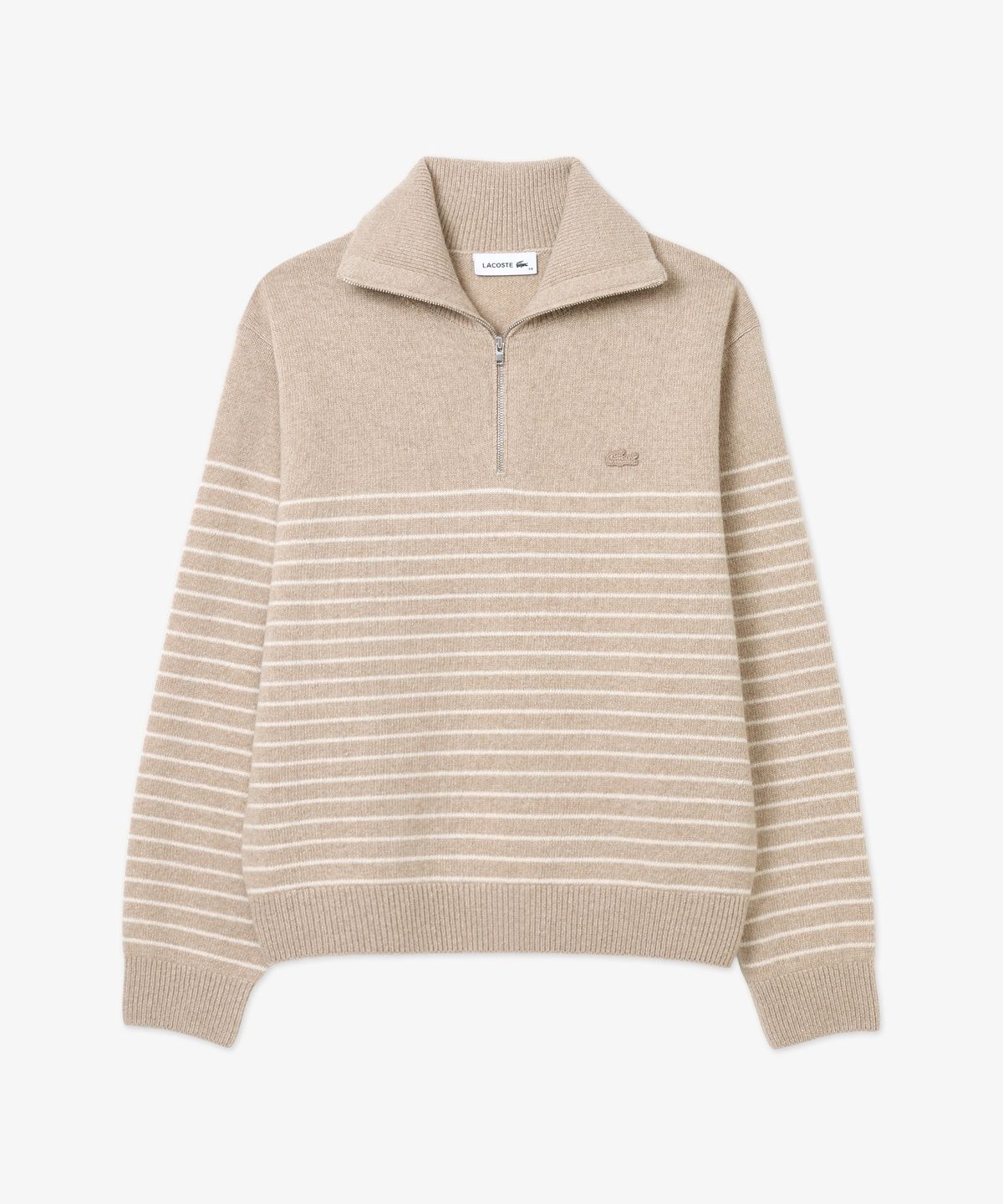 라코스테(LACOSTE) 여성 스트라이프 하프집업 스웨터 AF924E-56N 02S