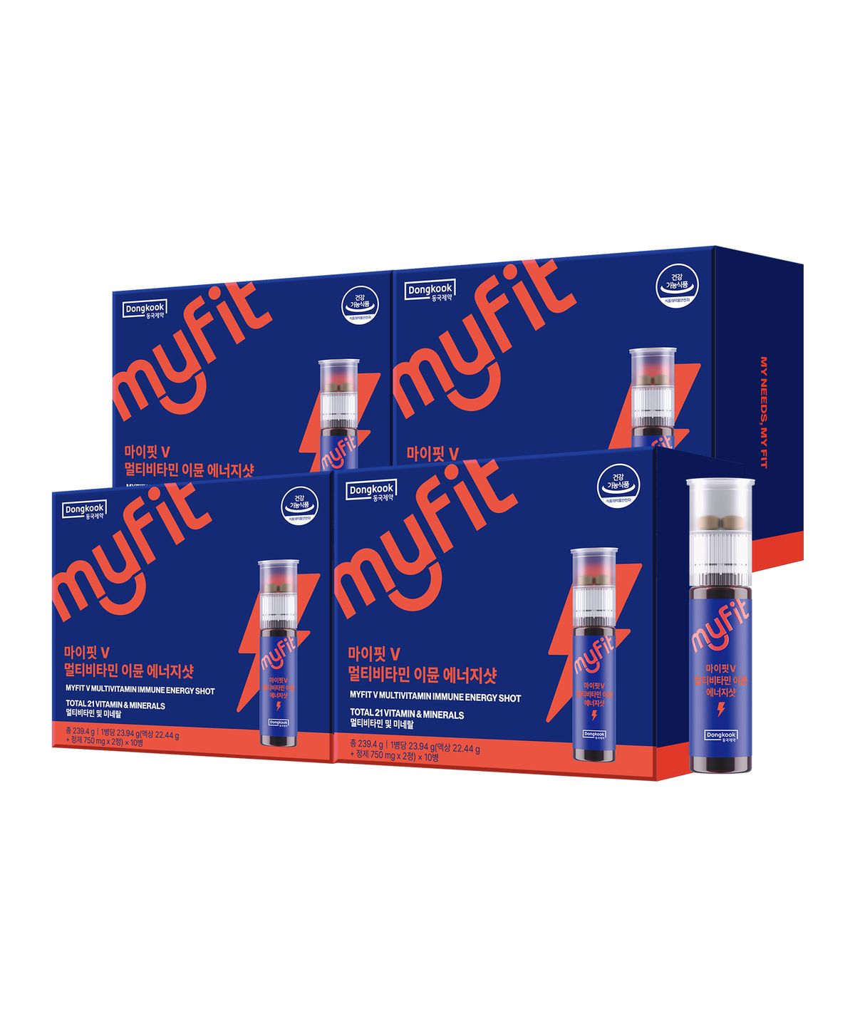 마이핏(MYFIT) 동국제약 고함량 멀티비타민 이뮨샷 액상 종합비타민 에너지샷 10개입 4박스