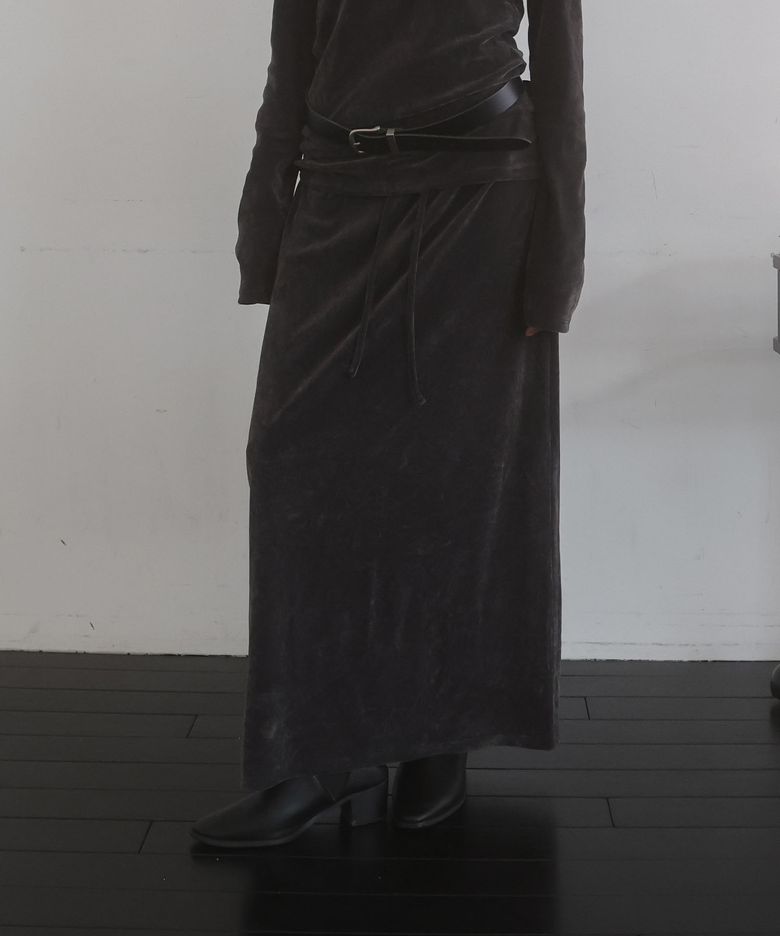 Soft Velvet Skirt (Dark Gray)