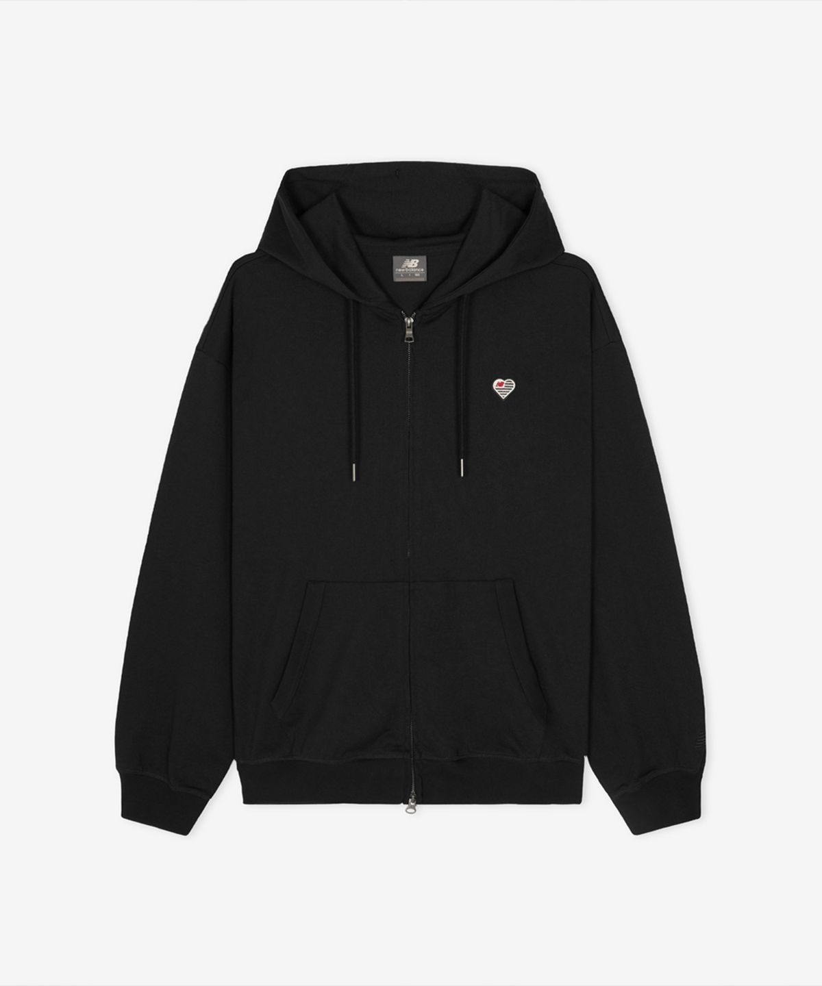 뉴발란스(NEW BALANCE) NBMDG4A013 / MINIMAL HEART COLLECTION 헤리티지 경량 후드집업 (BLACK)
