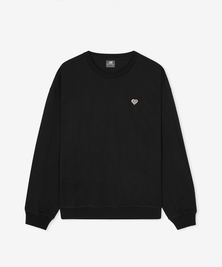 NBNCG4A013 / MINIMAL HEART COLLECTION 헤리티지 경량 맨투맨 (BLACK)