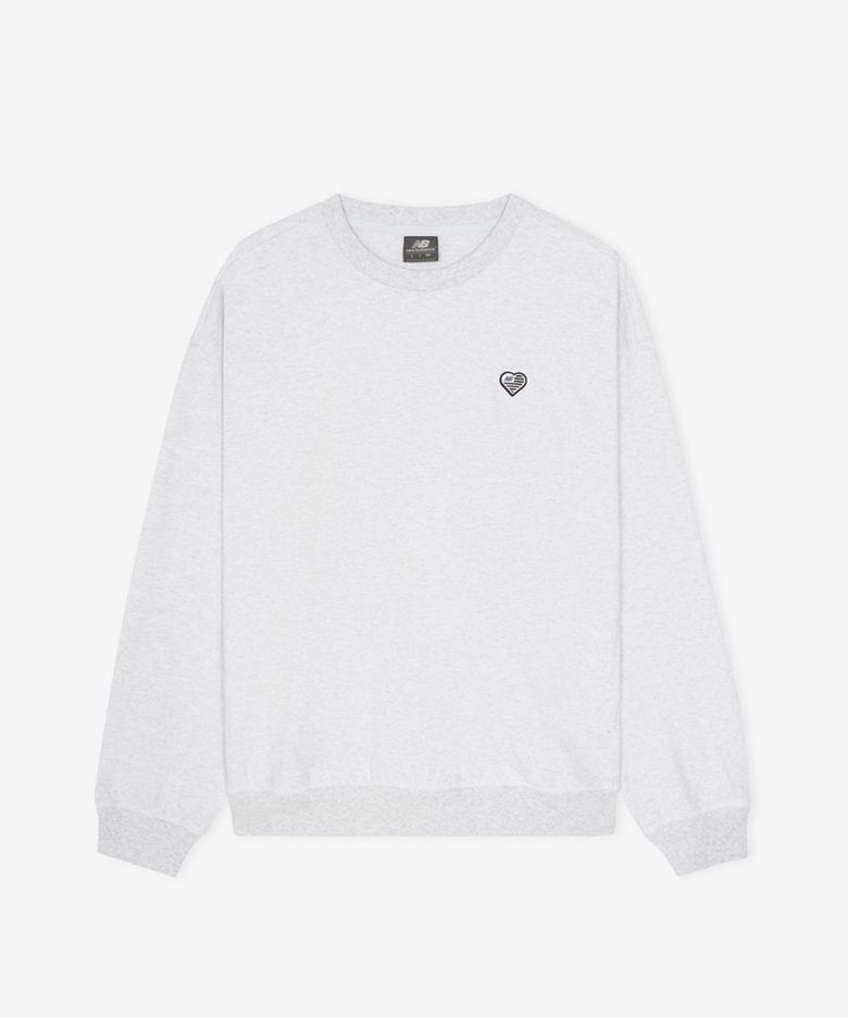 NBNCG4A013 / MINIMAL HEART COLLECTION 헤리티지 경량 맨투맨 (A/GRAY)