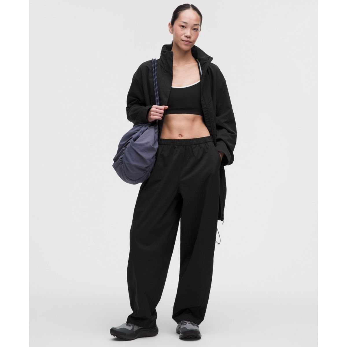 룰루레몬(LULULEMON) 우븐 배럴 레그 미드라이즈 팬츠 *아시아 핏  BLK