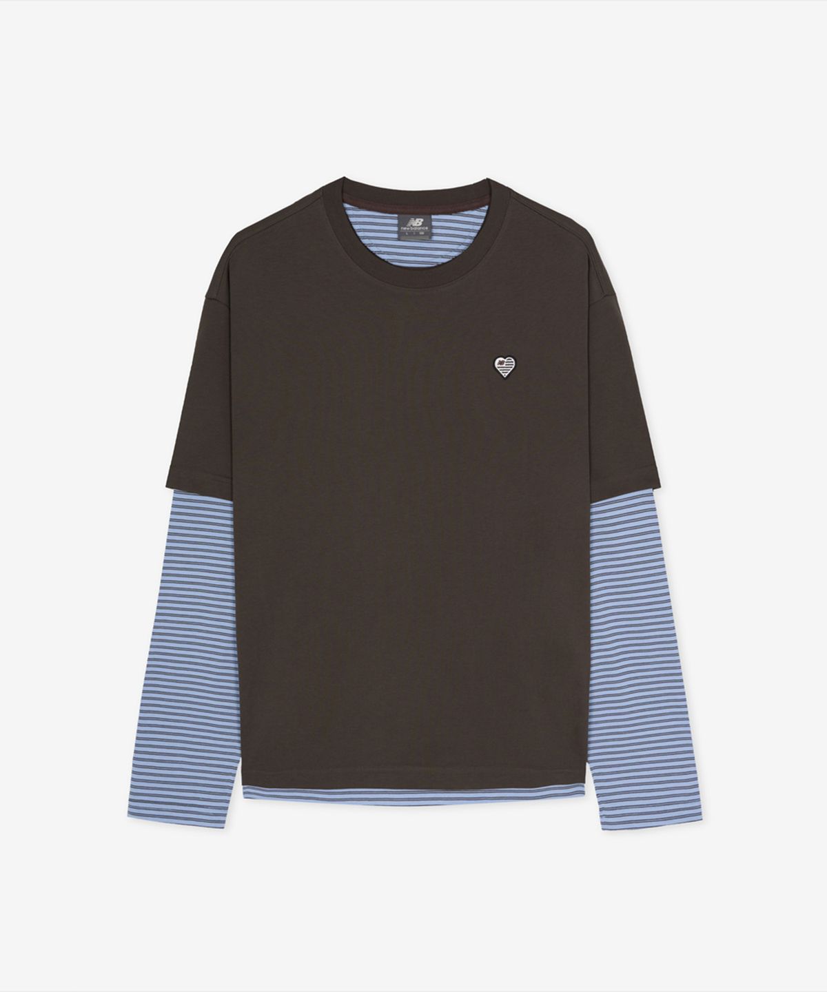 뉴발란스(NEW BALANCE) NBNDG4A013 / MINIMAL HEART COLLECTION 레이어드 긴팔티 (BROWN)