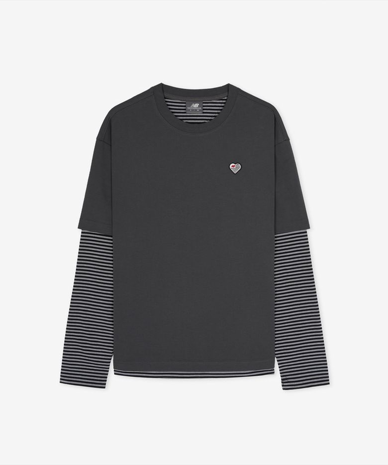 NBNDG4A013 / MINIMAL HEART COLLECTION 레이어드 긴팔티 (CHARCOAL)
