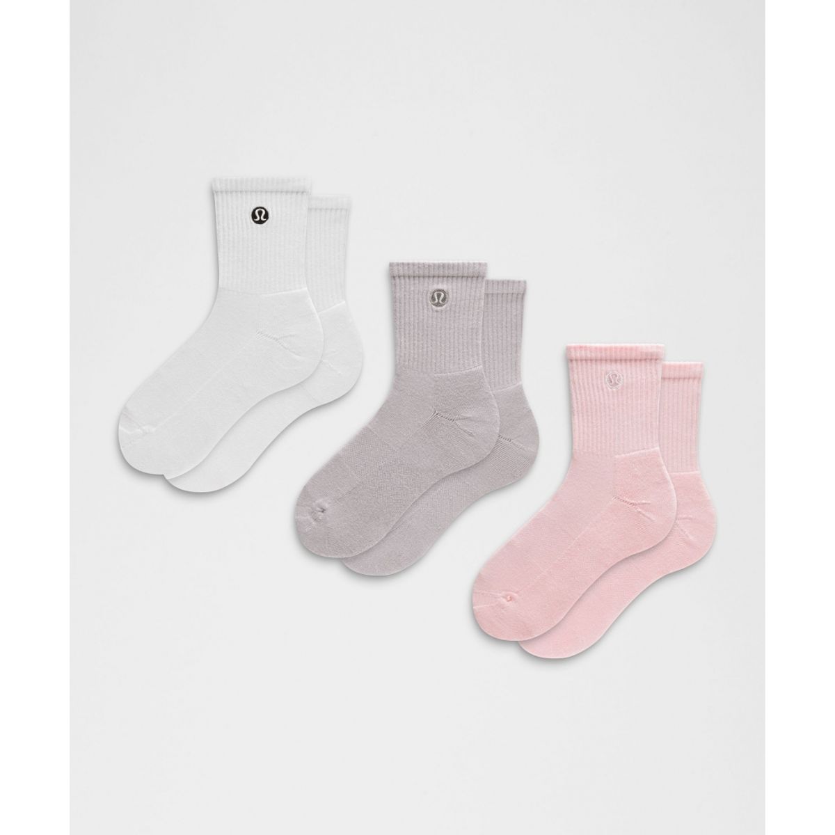 룰루레몬(LULULEMON) 유니섹스 데일리 에센셜 쿼터 삭스 *3팩  ICYT WHT PIAR