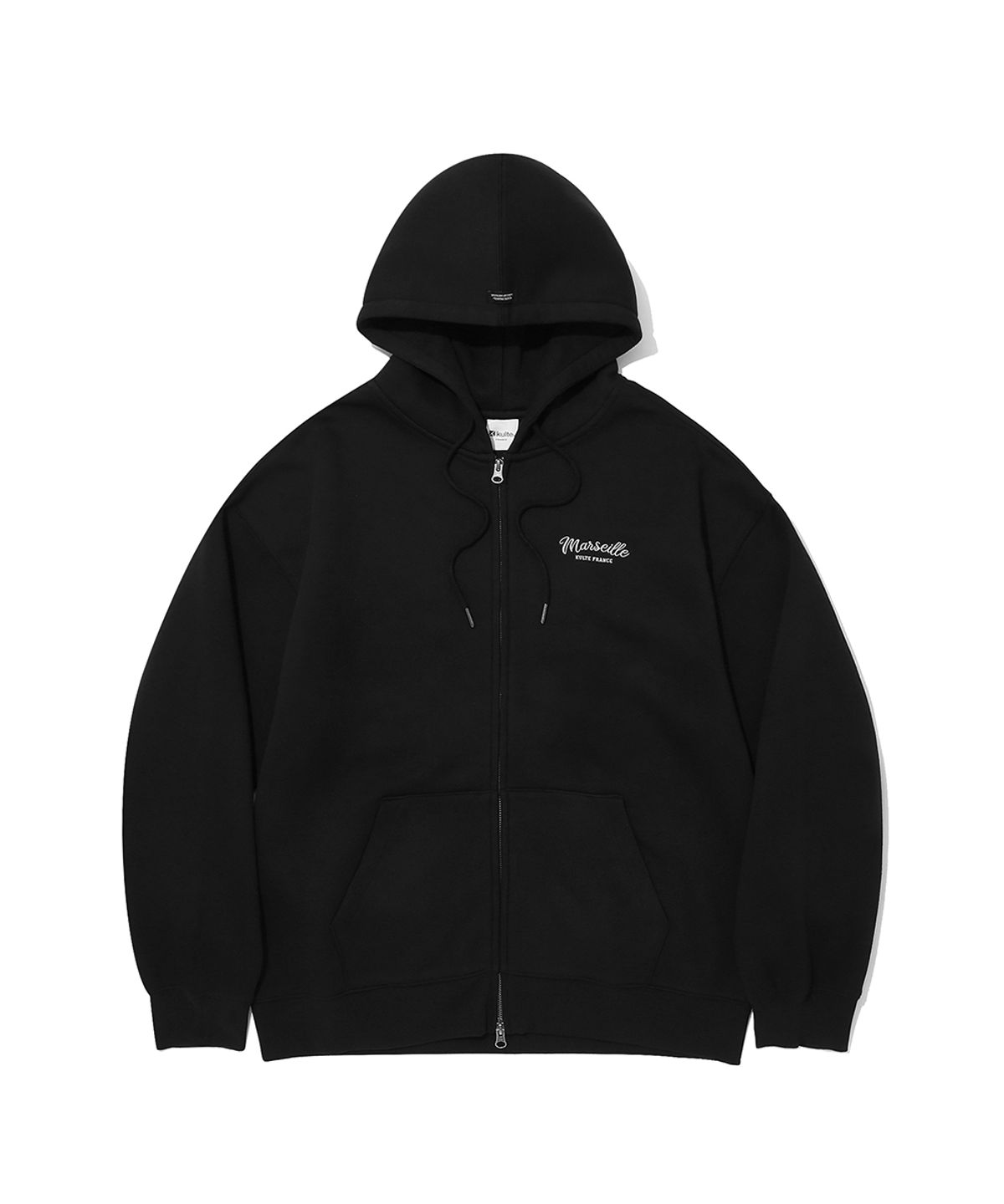 쿨트(KULTE) MARSEILLE EMB HOOD ZIP-UP_BLACK