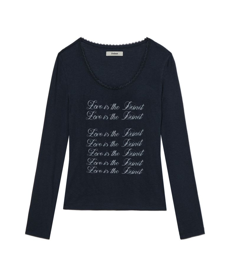 LOVE IS THE LACE LONG SLEEVE IN NAVY