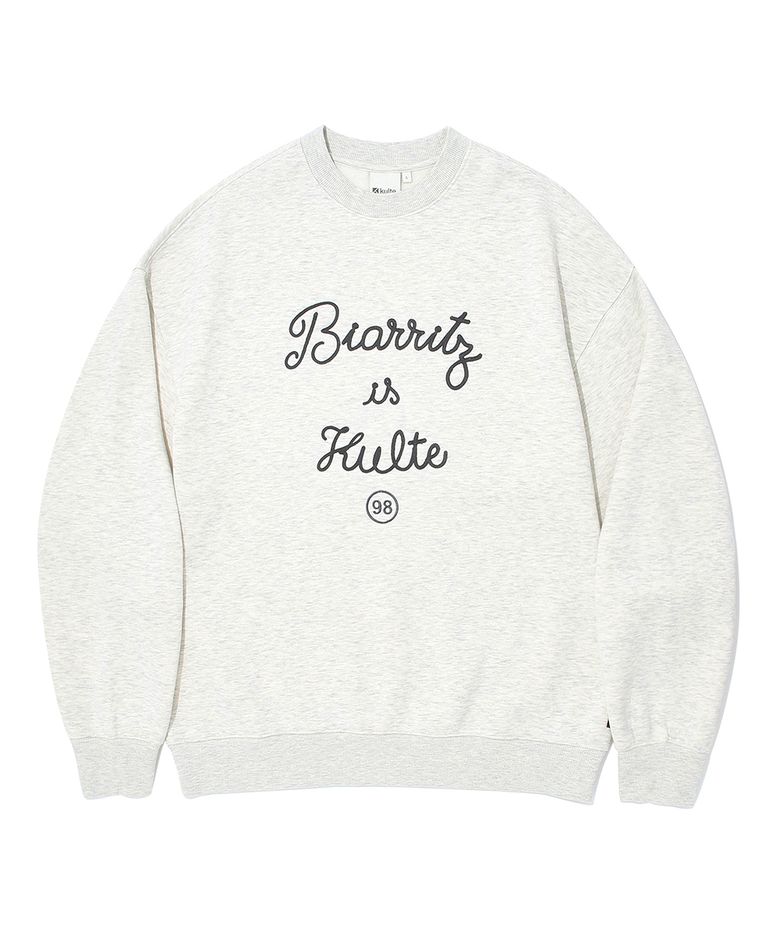 LETTERING CHAIN EMB CREWNECK_O.B.MELANGE