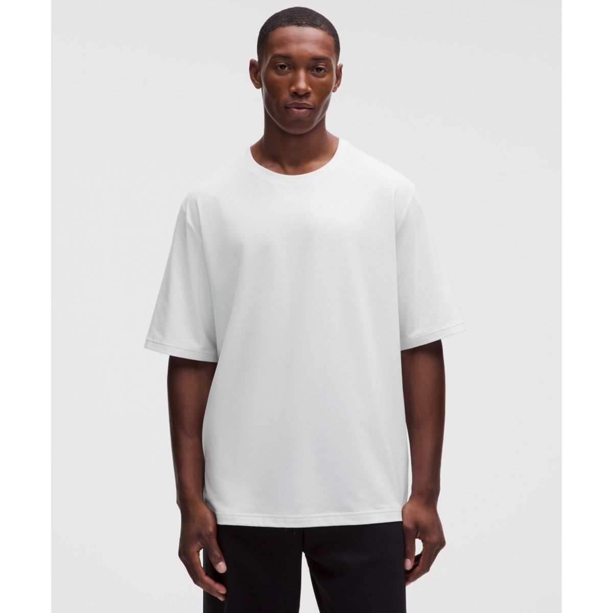 룰루레몬(LULULEMON) 에브리데이 코튼 블렌드 릴랙스드 티셔츠 *헤더드  WHT